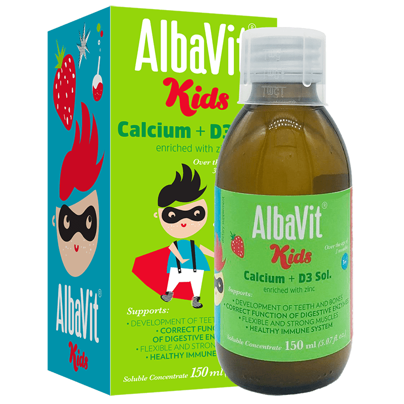 Siro Bổ Sung Canxi Cho Bé Albavit Kids Calcium + D3 Sol.