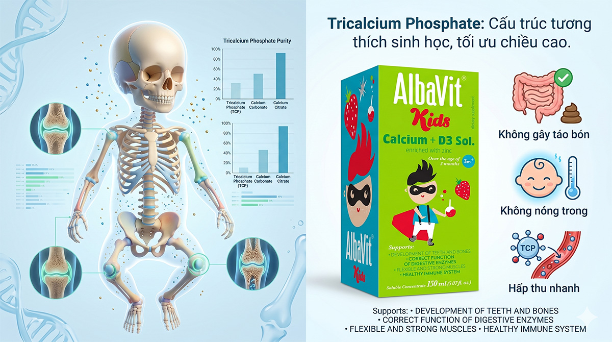 Albavit Kids Calcium + D3 dưới góc nhìn chuyên gia